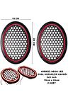 16x24 cm 6x9 inch Neon Led Işıklı Midrange Oval Hoparlör Kapağı Çiftli (2 adet) Kırmızı Renk