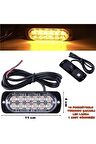 Off Road Led Lamba Turuncu Çakarlı 16 Fonksiyonlu 12 Led 4 X 11 Cm 1 Adet -