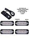 Off Road Led Lamba Turuncu - Beyaz 15 Fonksiyonlu Dorse Tip 12 Led 4 X 11 Cm 4 Adet -