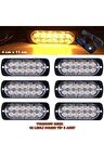 Off Road Led Lamba Turuncu Çakarlı 16 Fonksiyonlu 12 Led 4 X 11 Cm 6 Adet -  Uyumlu