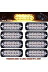 Off Road Led Lamba Turuncu Çakarlı 16 Fonksiyonlu 12 Led 4 X 11 Cm 8 Adet -