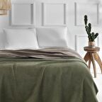 Linens Gloria Çift Kişilik Polar Battaniye Yeşil 200 x 220 cm