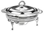 Roy Kıng Queen Anne Yuvarlak Ayaklı Fırın Kabı Gümüş 30*23*19 cm