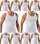 10 Adet Erkek Slim Fit Dar Kalıp Likralı Penye Sporcu Atleti(Rambo Atleti)