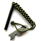 Valkyrie Paracord İpli 10cm x 10mm  Magnezyum Bar Ateş Başlatıcı Acil Durum Çakmak Taşı Çubuğu