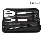 Valkyrie 7 Parça Çantalı Mangal Barbekü Maşa Spatula Seti Paslanmaz Çelik 1. Kalite