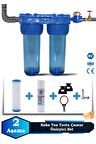 Atlantis Daire Bina Girişi 10 İnch 2 Aşama Su Arıtma Yumuşatma Cihazı(Toz Tortu,Çamur Önleyici Set)