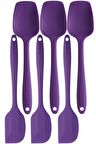 Silikon Kaşık Spatula Seti 6lı Yanmaz Yapışmaz Çizmez Mor 27cm