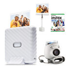 Fujifilm Instax Wide Link Beyaz Akıllı Telefon Yazıcısı ve Pal Beyaz Dijital Kamera Seti