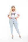 CEDY DENIM Kadın Yüksek Bel Skinny Fit Jeans Büyük Beden Kot PantolonC597