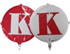 FOLYO BALON HARF K KIRMIZI-BEYAZ 18''