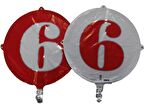 FOLYO BALON RAKAM 6 ÇİFT TARAFLI  KIRMIZI-BEYAZ 18'' - PAKETTE 1 ADET