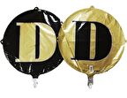 FOLYO BALON HARF D GOLD-SİYAH 18''