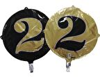 FOLYO BALON RAKAM 2 ÇİFT TARAFLI GOLD-SİYAH 18'' - PAKETTE 1 ADET