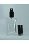 PARFÜM ŞİŞESİ 30 ML (10 ADET) SİYAH KAPAK METAL VALF İÇBÜKEY BOŞ ŞİŞE