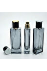 PARFÜM ŞİŞESİ 50 ML 10 ADET SİYAH BOYALI TOWER KOLAY KAPAMA MODEL