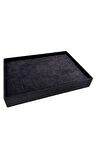 Yerli Üretim Süet Kumaş Siyah Renk 34/24 Cm Batırmalı Çekmeçe Içi Bileklik Kelepçe Tablası
