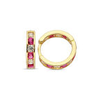 Altın Pembe Taşlı Çocuk Küpe