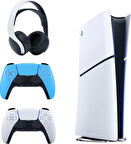 Sony Playstation 5 Slim İthalatçı Garantili + 2.  Mavi Dualsense + Pulse 3D Kablosuz Kulaklık