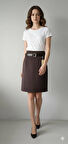 SORALLİNE KADIN MEVSİMLİK OFİS ETEK 65 CM BOYUNDA A PİLE ASTARLI 722