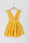 Kız Çocuk Helen Sarı Askılı Kat Kat Bağlama 23 Nisan Jile Elbise
