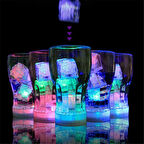 LED LİGHT ICE CUBE 12 ADET LED IŞIKLI BUZ KÜPÜ RENKLİ KOKTEYL IŞIĞI RENKLİ LED IŞIKLI BUZ KÜPÜ PARTİ LED