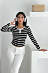 Kadın Likralı Çizgili Bluz – Esnek & Günlük Şıklık