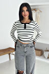 Kadın Likralı Çizgili Bluz – Esnek & Günlük Şıklık