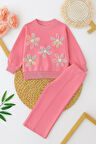 Zambak İşlemeli Kız Çocuk 2’li Takım - 3/12 Yaş - 31508