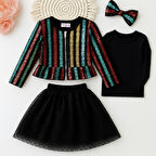 Özel Tasarım Kız Çocuk 4'lü Etek Kombin Set - 4/14 Yaş - 31514