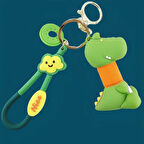 1 ADET UZAYAN TURUNCU DİNAZOR ANAHTARLIK TELESKOPİK TURUNCU KÖRÜKLÜ ANAHTARLIK YILBAŞI HEDİYELERİ