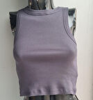 Kadın Fitilli Halter Yaka Crop Atlet