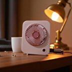 MASA ÜSTÜ VANTİLATÖR MİNİ FAN 3 KADEMELİ VANTİLATÖR USB ŞARJLI