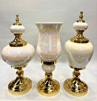 3'lü Dekoratif Prestij Dekoratif Vazo Set