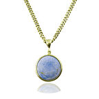 Masaliko Turkuaz Gümüş Kolye Ms3326, 925 Ayar Kadın Gümüş Kolye, Altın Kaplama