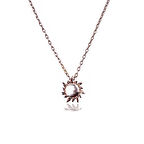 Masaliko Güneş Gümüş Kolye Ms3333, 925 Ayar Kadın Gümüş Kolye, Rodyum Kaplama