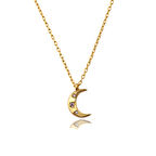 Masaliko Ay  Gümüş Kolye Ms3368, 925 Ayar Kadın Gümüş Kolye, Altın Kaplama