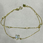 Masaliko Yıldız Gümüş Bileklik Ms3616, 925 Ayar Gümüş, Altın Kaplama, Minimal Bileklik