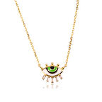 Masaliko Göz Gümüş Kolye Ms3627, 925 Ayar Gümüş Kolye, İthal Ürün, Altın Kaplama