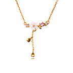 Masaliko Siu Çiçek Gümüş Kolye Ms3773, 925 Ayar Kadın Gümüş Kolye, İthal Ürün, Altın Kaplama