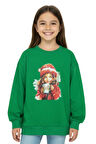 Kız Sweatshirt 2 İplik Şardonlu Baskılı Noellik