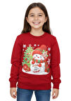 Kız Çocuk Sweatshirt 2 İplik Şardonlu Baskılı Noellik