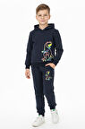 Erkek Çocuk Eşofman Takım Dinozor Baskılı Şardonlu Kışlık