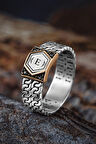 Erkek Gümüş Yüzük - Harf Yazılabilir Zirkon Taşlı Model 2 Erkek Yüzük
