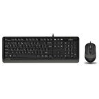 ONTECH - A4 Tech F1010 Q Usb Gri Mm Kablolu Klavye Mouse Set