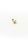 Kanatlı Yıldız Tragus Piercing – Gold, Zirkon Taşlı, Anti Alerjik, Çelik Barlı, 8 mm