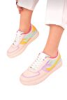 Sneaker Kadın Spor Ayakkabı BEJ - PEMBE