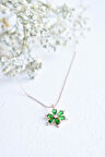 JADE SHINE 925 Ayar Rose Yeşil Lotus Kolye