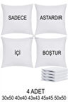 4 Adet Fermuarlı Kırlent İç Astarı 5 Ebat Kırlent içi Yastık Kılıf Astar Milt