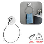 Wenken Vidasız Ultra Güçlü Yapıştırma Lüks Krom Yuvarlak Havlu Askılığı